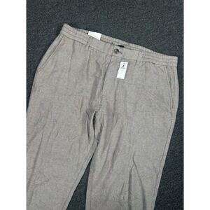 New Banana Republic Pants Men's 35x34 Brown Athletic Linen Preppy Tapered